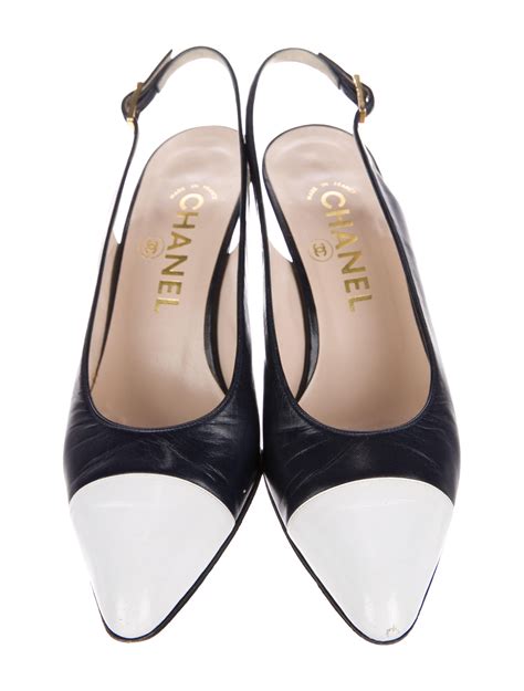 chanel c toe shoe|Chanel cap toe slingback pumps.